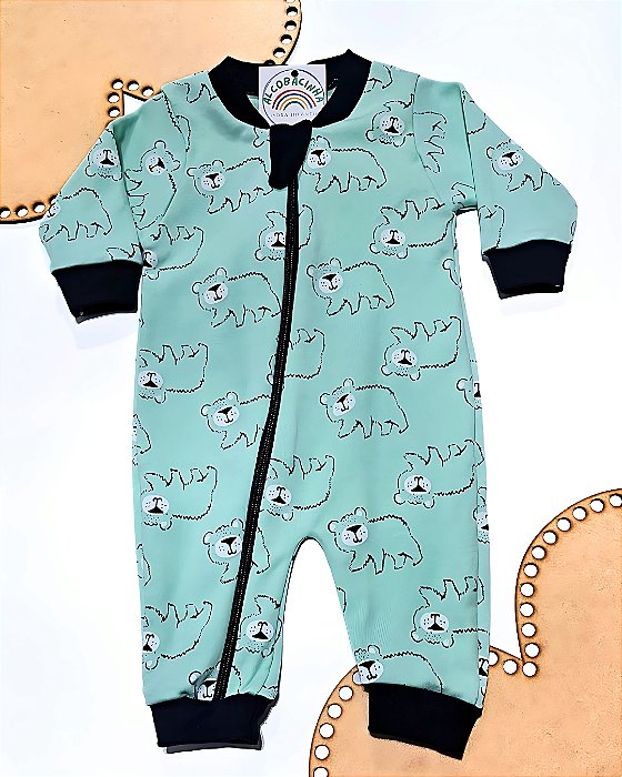 Macacão Bebê Linha Premium 100% algodão Fio 40 Ursinho