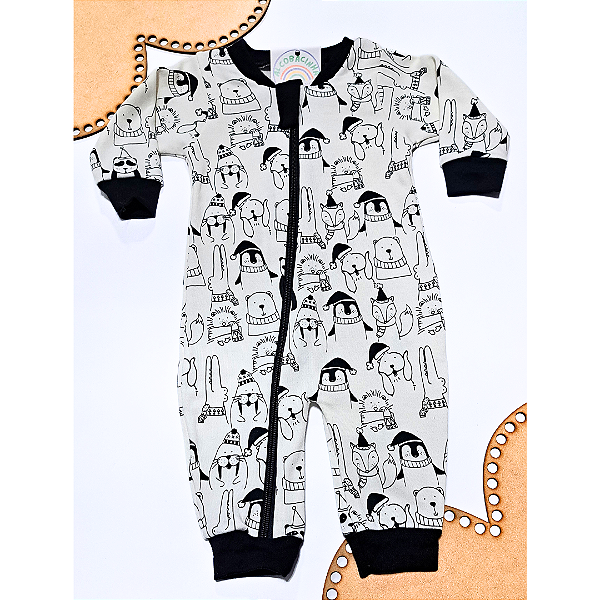 Macacão Bebê Linha Premium Suedine Fio 40 100% algodão Urso Polar