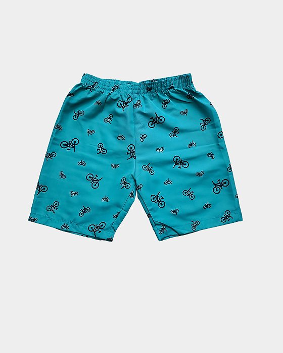 Shorts Infantil Be Fun Estampa Bicicleta - Azul Turquesa