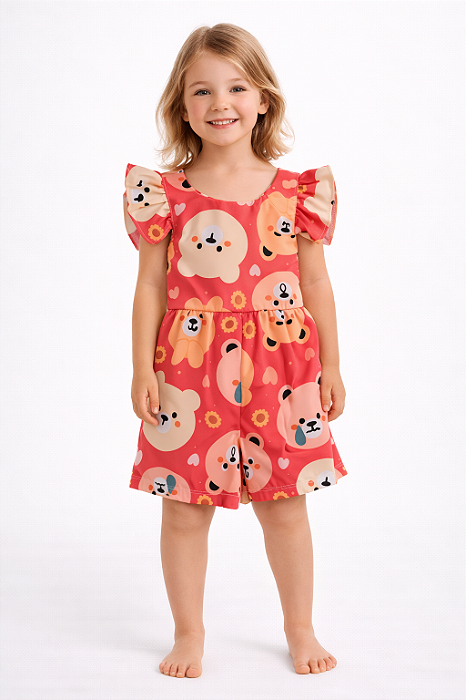 Macacão Infantil Menina Ursinhos