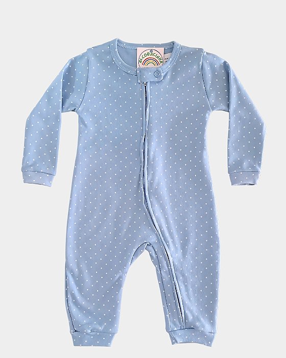 Macacão Bebê 100% Algodão Azul