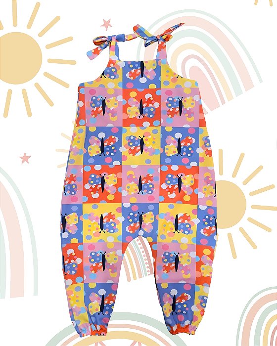 Macacão Infantil Saruel Borboletinhas