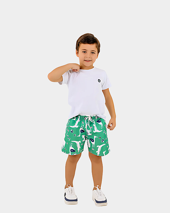 Conjunto Infantil Mauricinho Zoológico Branco