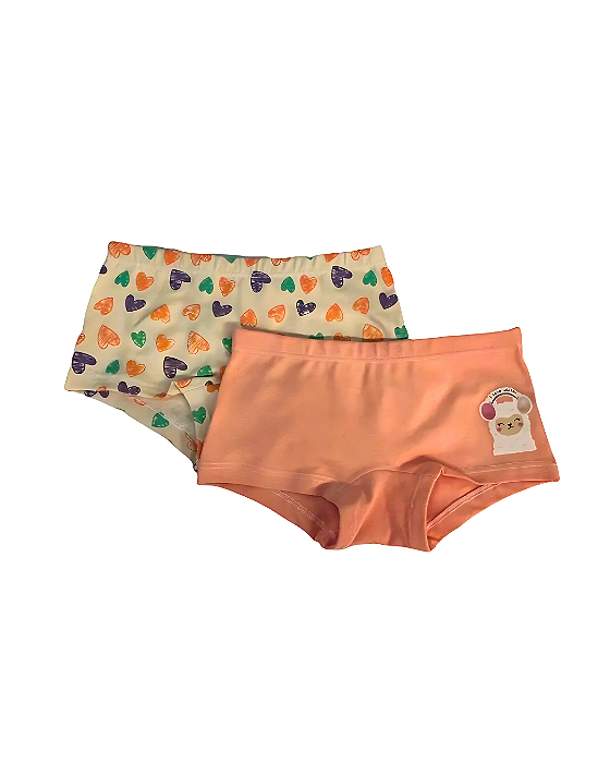 Kit 2 Calcinhas Boxer Infantil Lhama