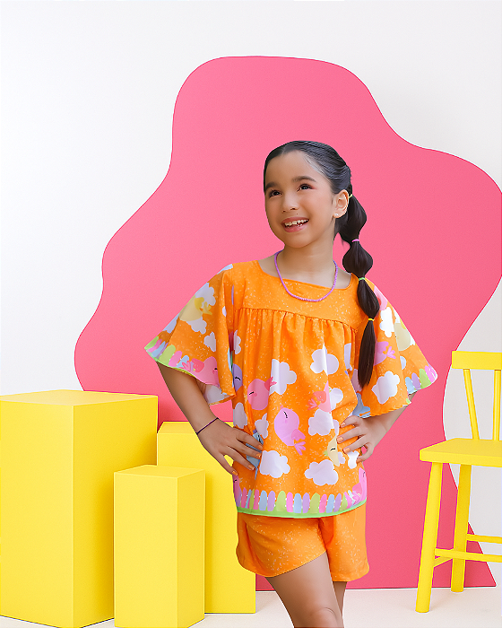 Conjunto Infantil Menina Pássaros