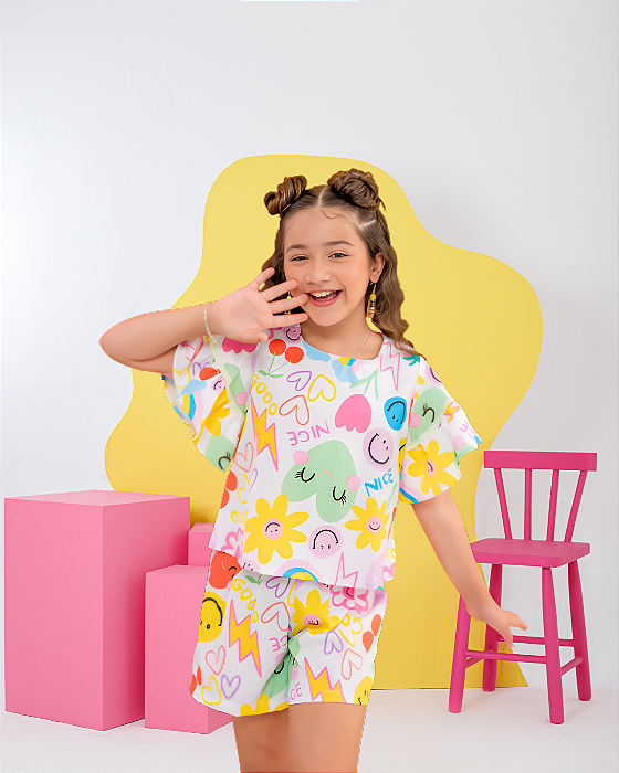 Conjunto Batinha Alice Corações