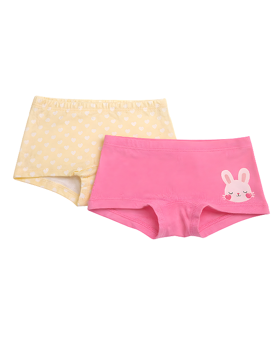 Kit 2 Calcinhas Boxer Infantil Coelhlinho estilo Shortinhos