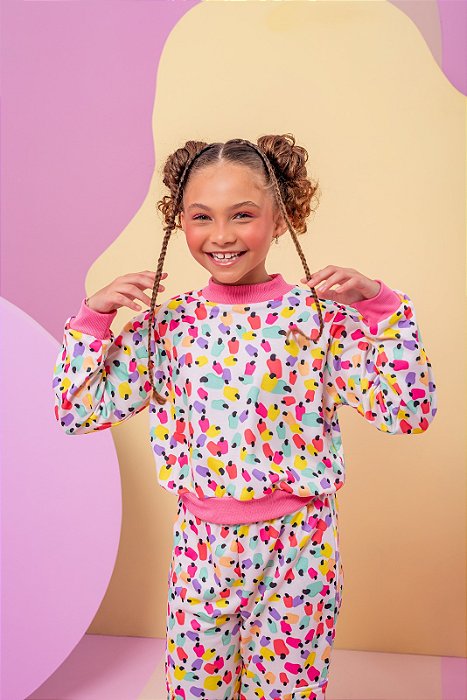 Conjunto Infantil Meninas em Moletinho Cajuzinho