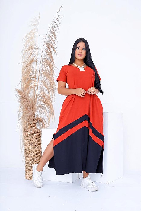 Vestido Bicolor Midi Reto