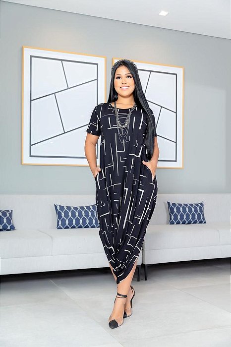 Macacão Max Saruel Geométrico