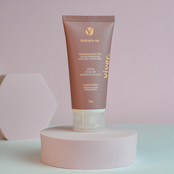 Kit Creme hidratante para os pés Hidrate-se  toque seco 50g Viver + (3 produtos)
