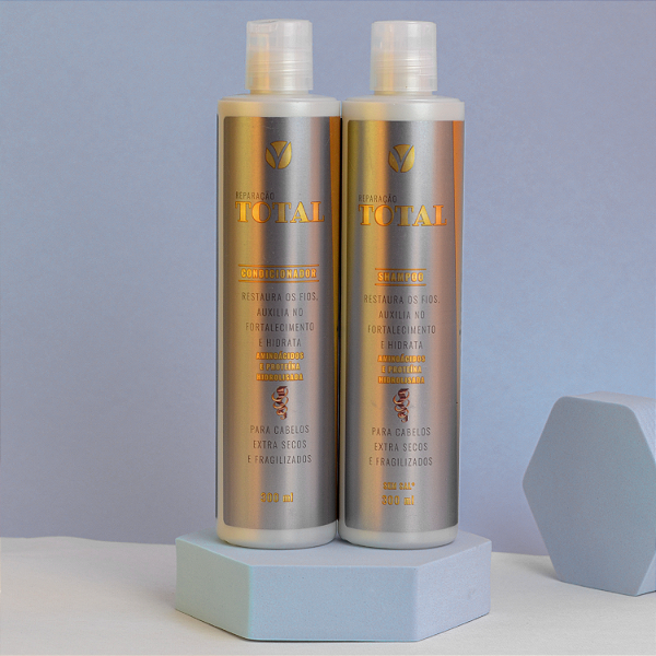 Kit Shampoo e Condicionador Reparação Total 300 ml - Auxilia no fortalecimento e restauração capilar( 2 produtos) Viver+