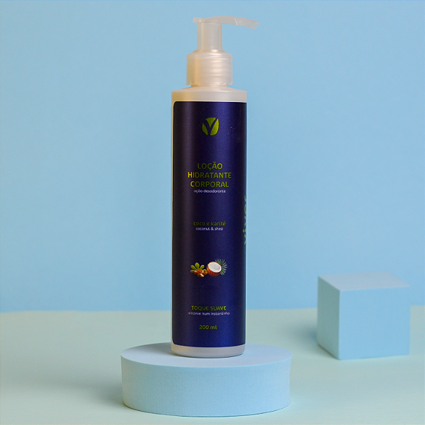 Loção hidratante desodorante corporal coco e karité  200ml - Viver+