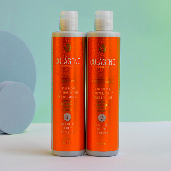 Kit Shampoo e Condicionador Colágeno 300 ml - biotina e pantenol - reparação - Viver+