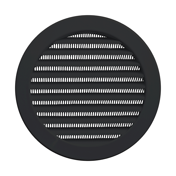 Grade De Ventilação Plástica 200mm Preta Com Tela