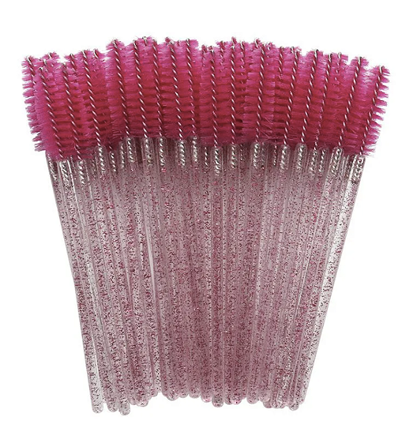 Escovinhas Descartáveis Glitter Rosa (50 unidades)