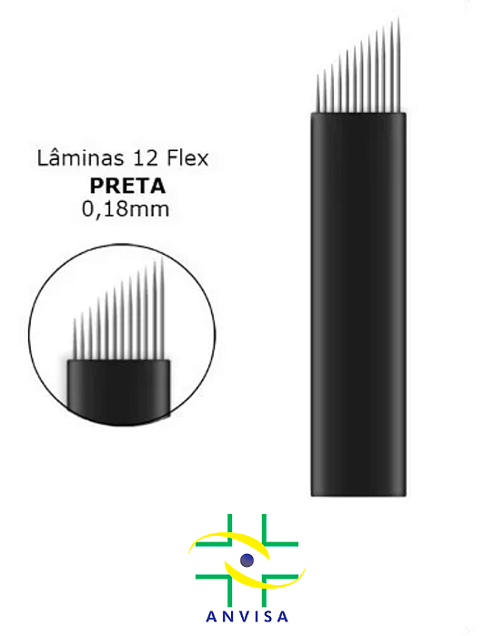 Lâmina 12 Chanfrada 0.18mm 20 unidades - com Anvisa