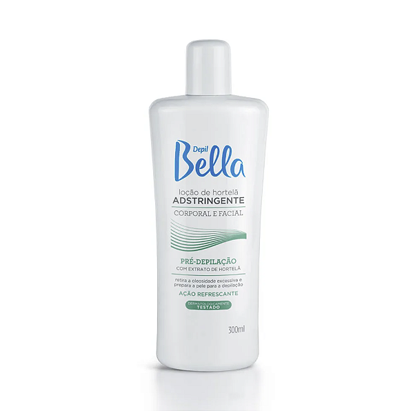 Locão de Hortelã Adstringente Depil Bella Corporal e Facial 300 ml Pré-Depilacão