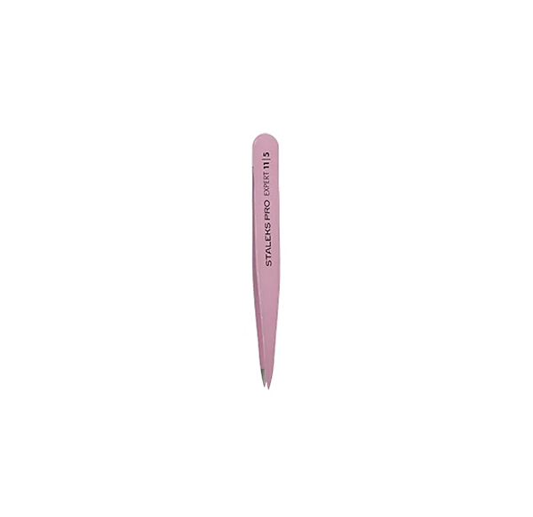 Pinça de Sobrancelha Staleks Pro - TE-11-5- Rosa - Série Expert - Ponta Fina