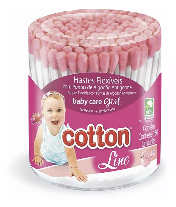 Haste Flexível Rosa 150un Cotton