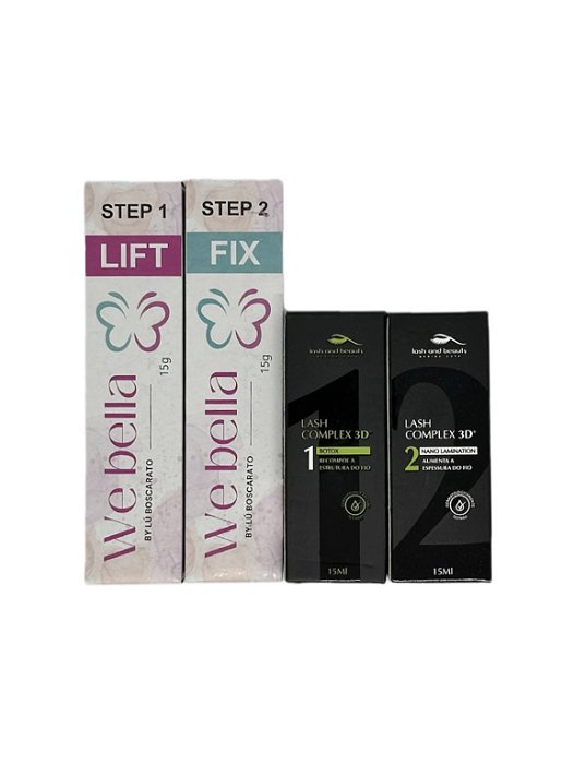 Kit Passo 1 e 2 We Bella + Passo 1 e 2 Lash Complex 3D