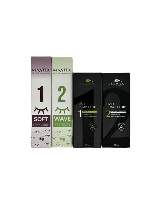 Kit Passo 1 e 2 Master + Passo 1 e 2 Lash Complex 3D