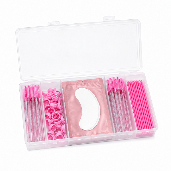 Kit Pote Organizador Acessórios para Cílios e Sobrancelhas - Rosa