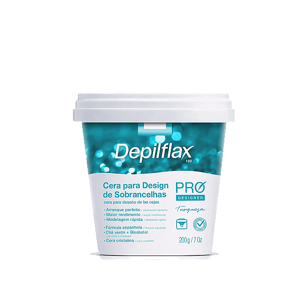 Cera para Design de Sobrancelhas Depilflax Pro Designer Turquesa 200g