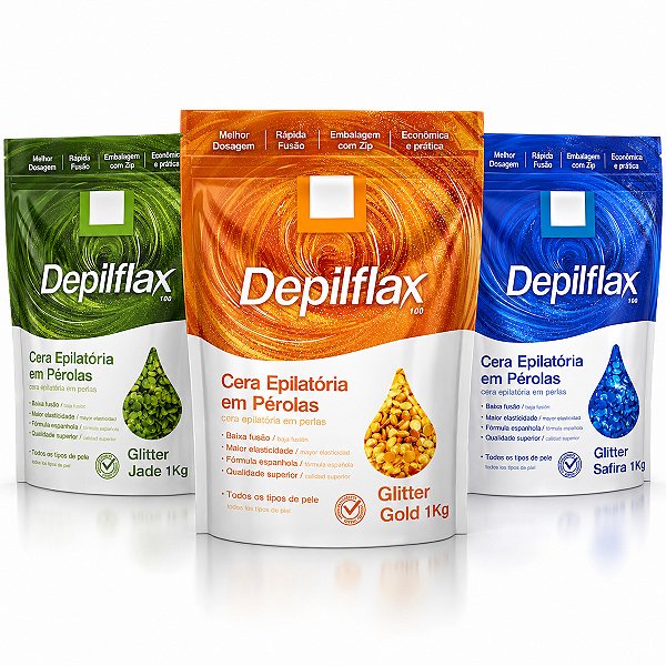 Cera Quente Depilflax  em Pérolas 1Kg Depilação Epilatória