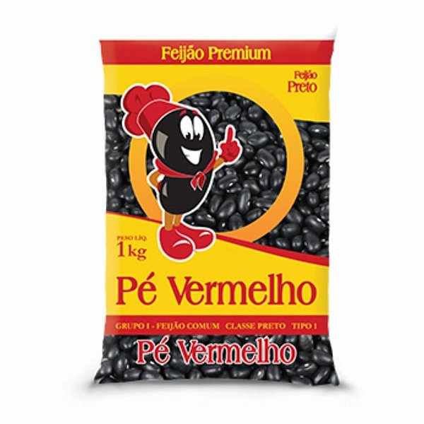 Feijão Preto Pé Vermelho 1kg