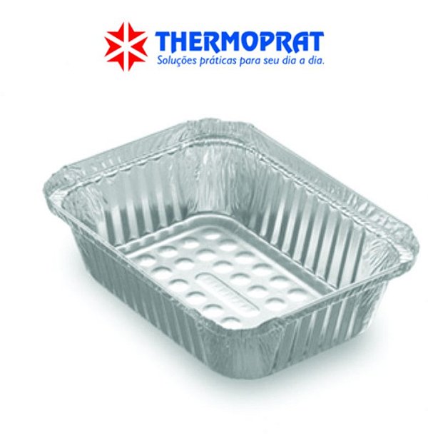 Marmita Bandeja Retangular de Alumínio Thermoprat 500ml fechamento manual