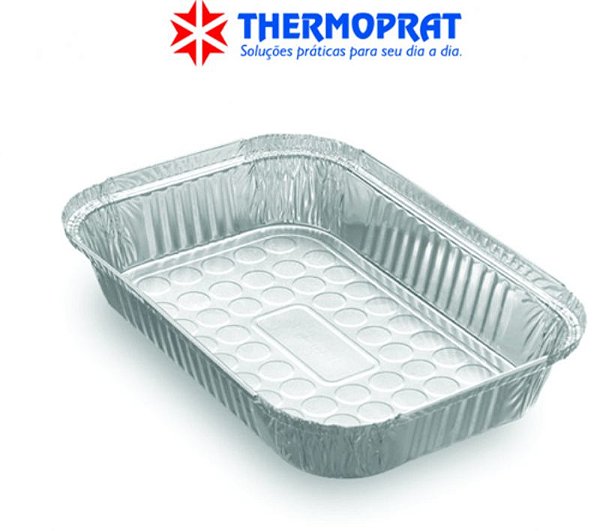 Marmita Bandeja Retangular de Alumínio Thermoprat 1500ml fechamento manual