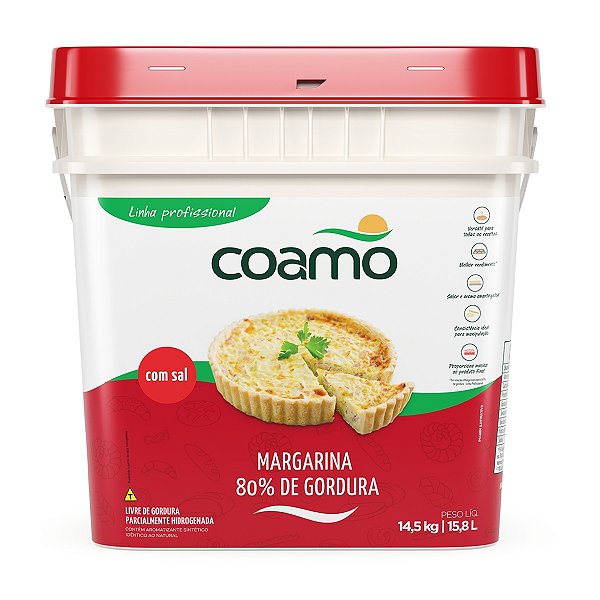 Margarina Coamo 80% de gordura com sal 14,5kg