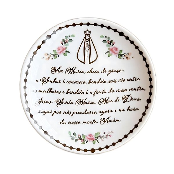 Prato Pão Oração de Nossa Senhora 16cm