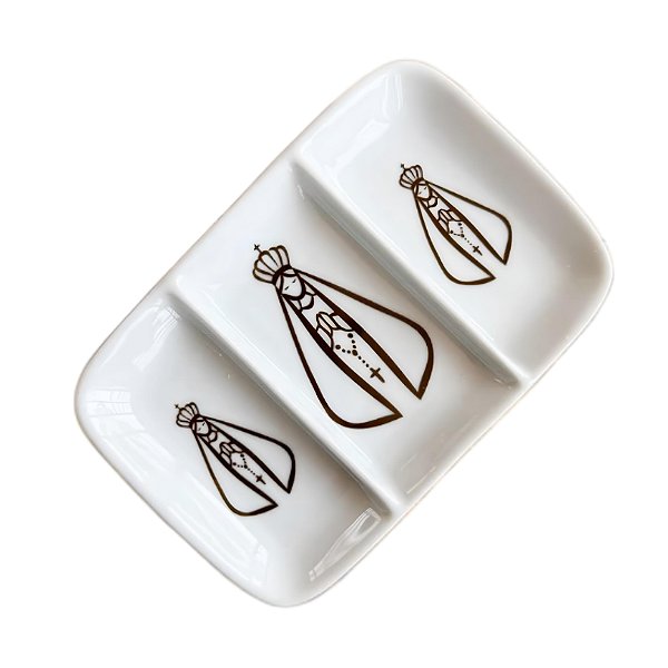Petisqueira Porcelana Estampa Nossa Senhora 15cm x 10cm