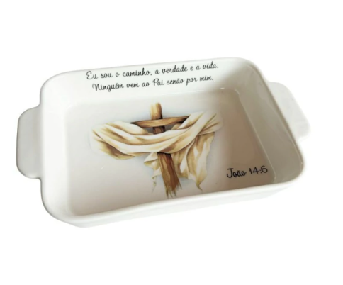 Refratário porcelana Cruz 25x15x5cm