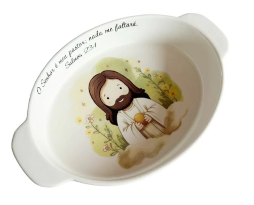 Refratário porcelana Pão da Vida 25x15x5cm