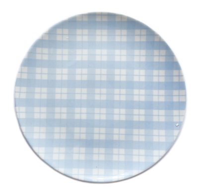 Prato Raso Xadrez Azul 26cm