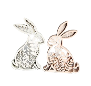 Casal de Coelhos Roses Decorativo