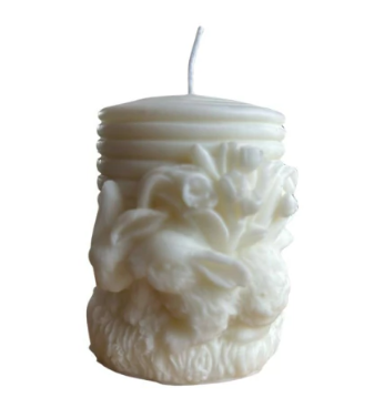 Vela Decorativa Aspiral Casal Coelhos