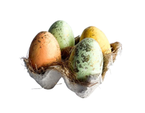 Bandeja c/ Ovos de Páscoa Decorativos 7cm (OV211)