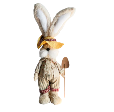 Coelho Decorativo em Pé c/ Chapéu 38cm (CO110P)