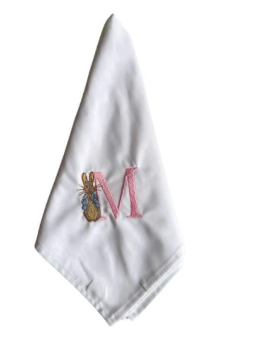 Guardanapo Bordado Monograma Rosa