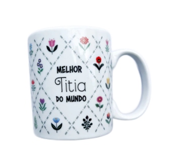 Caneca em Porcelana Afeto Frase Melhor Titia 250ml