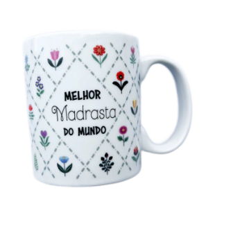 Caneca em Porcelana Afeto Frase Melhor Madrasta 250ml