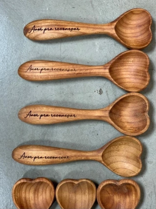 MIni Colher Coração Personalizada