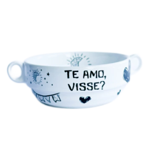 Consume de Porcelana Empilhável Te amo 400ml