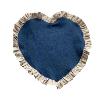 Jogo Americano De Coração Jeans Com Babado 42cm