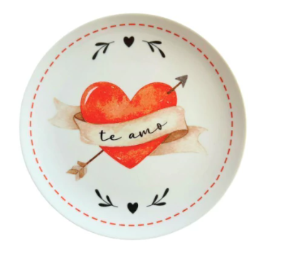 Prato Sobremesa Cupido Te Amo 21cm