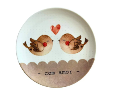 Prato Sobremesa Cupido Com Amor 21cm